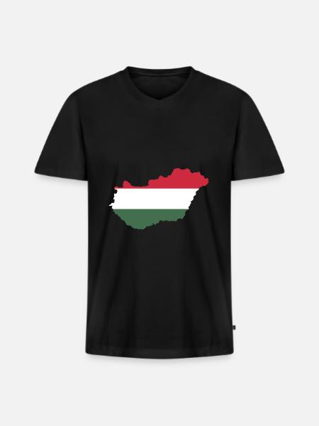 Hungary - Hungary - Magyarország - Men's Premium Organic T-shirt with V-neck - black