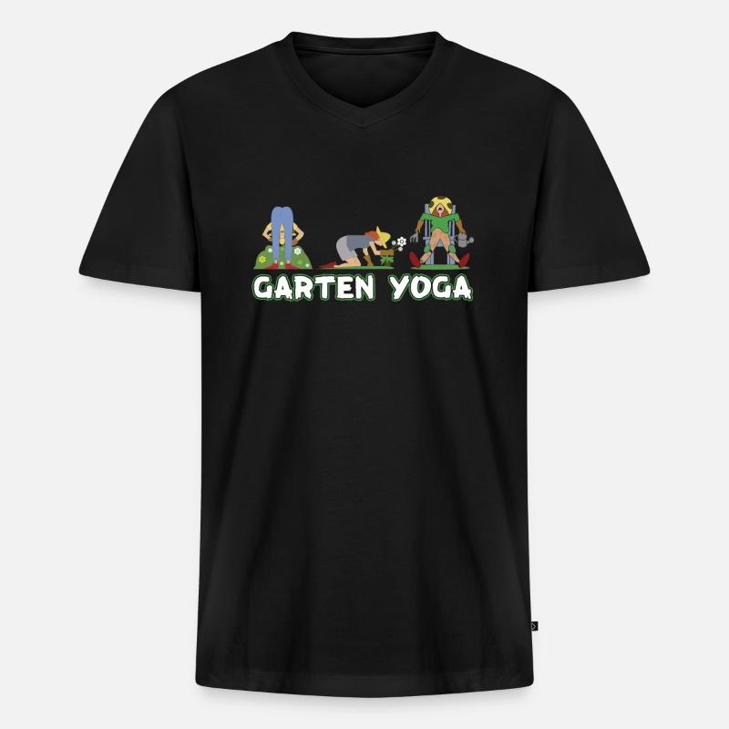 Garten, Gartenarbeit, Gärtner - Männer Premium Bio T-Shirt mit V-Ausschnitt - Schwarz