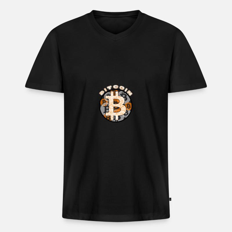 bitcoin - Männer Premium Bio T-Shirt mit V-Ausschnitt - Schwarz
