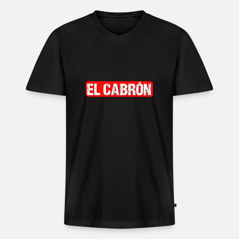 El Cabron - Männer Premium Bio T-Shirt mit V-Ausschnitt - Schwarz