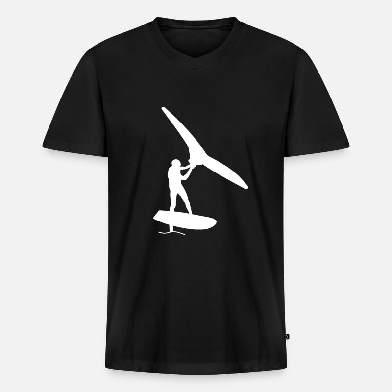 Wing Foilen - Männer Premium Bio T-Shirt mit V-Ausschnitt - Schwarz