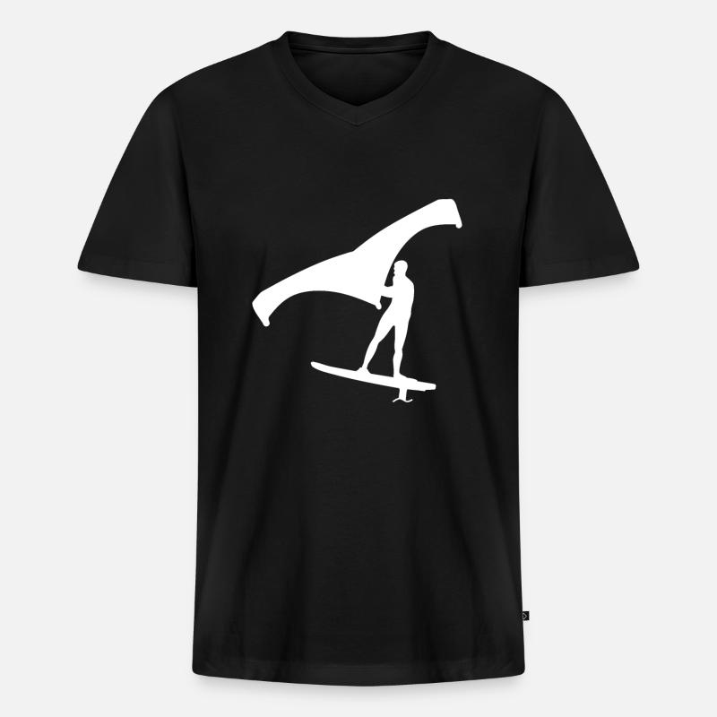 Wing Foilen - Männer Premium Bio T-Shirt mit V-Ausschnitt - Schwarz