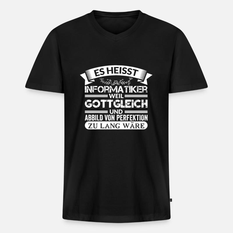 Informatiker Informatik Geschenk - Männer Premium Bio T-Shirt mit V-Ausschnitt - Schwarz