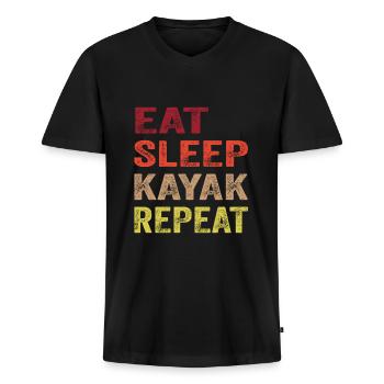 kayak - Men's Premium Organic T-shirt with V-neck - black - Front - Nico (187cm)