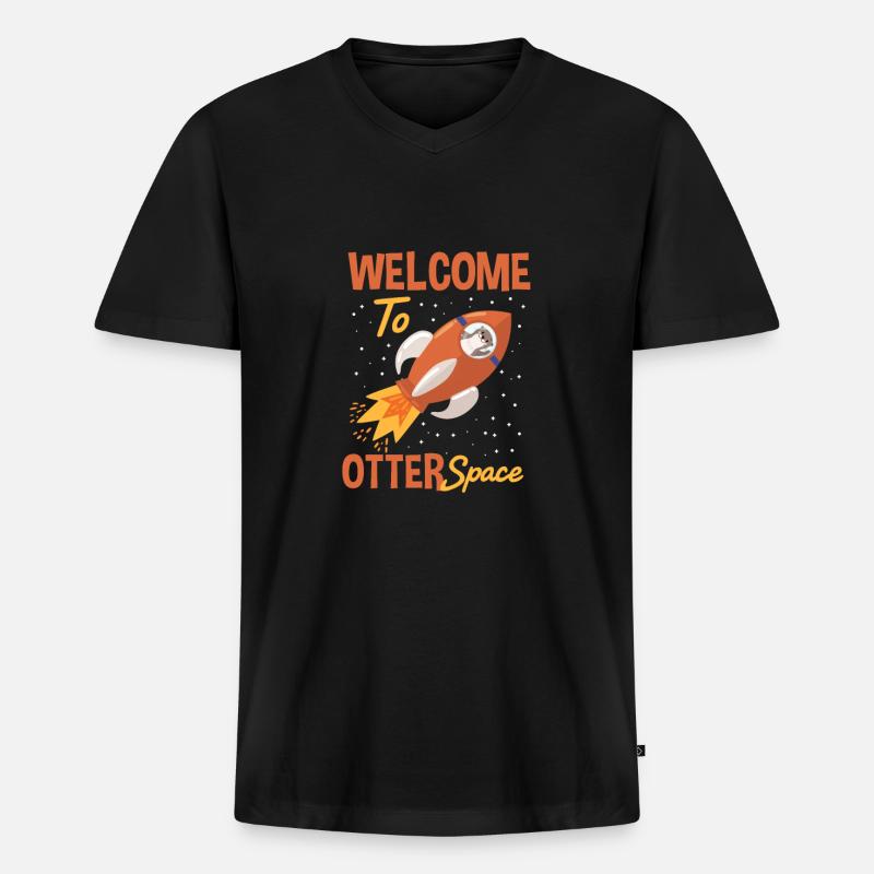 Sonnensystem Willkommen Im Otter Space - Männer Premium Bio T-Shirt mit V-Ausschnitt - Schwarz