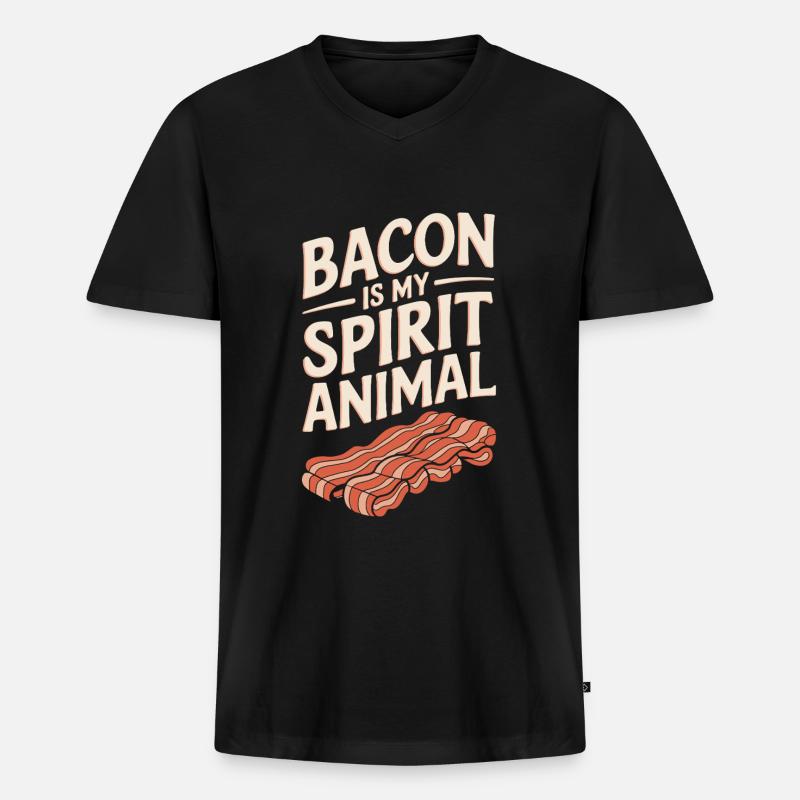 Speck Ist Mein Geisttier - Männer Premium Bio T-Shirt mit V-Ausschnitt - Schwarz