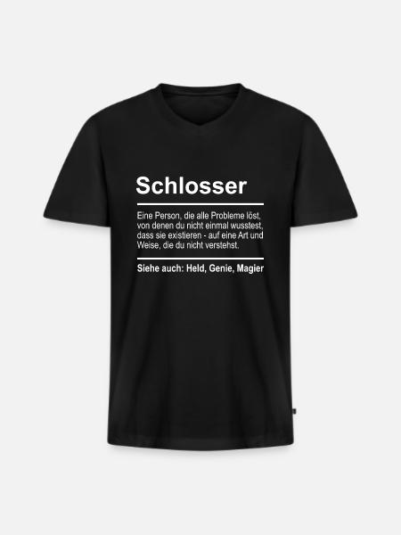 Locksmith - Men's Premium Organic T-shirt with V-neck - black