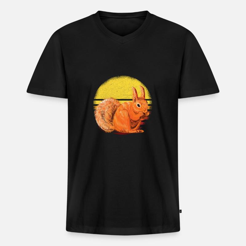 Eichhörnchen Spruch - Männer Premium Bio T-Shirt mit V-Ausschnitt - Schwarz