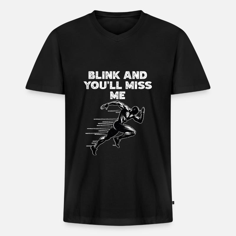 Bahnläufer Sprinter Sprint 100m Sprinter - Männer Premium Bio T-Shirt mit V-Ausschnitt - Schwarz