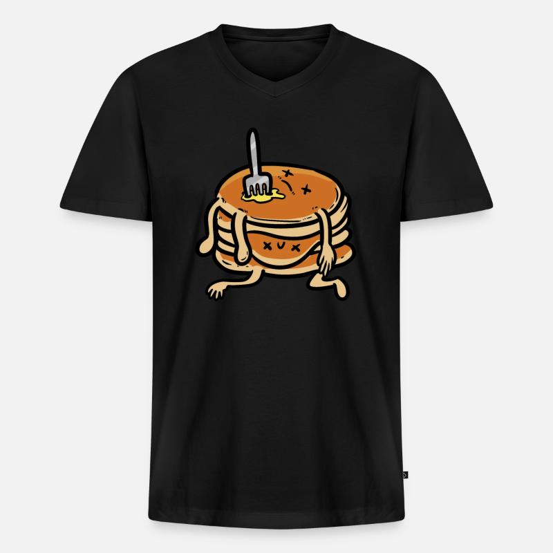 tote Pfannkuchen Dead Pancakes - Männer Premium Bio T-Shirt mit V-Ausschnitt - Schwarz