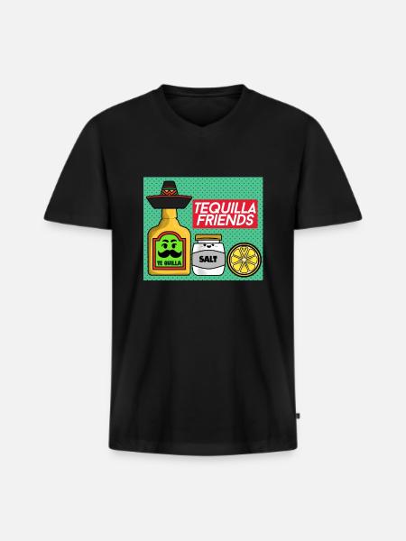 Tequila's friends tequila friends - Men's Premium Organic T-shirt with V-neck - black