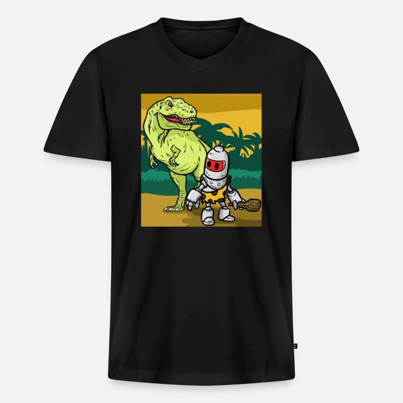 Ancient Times Antike - Männer Premium Bio T-Shirt mit V-Ausschnitt - Schwarz