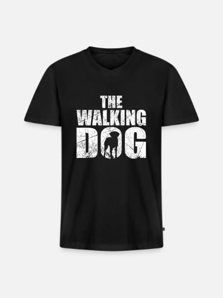 The Walking Dog - Männer Premium Bio T-Shirt mit V-Ausschnitt - Schwarz