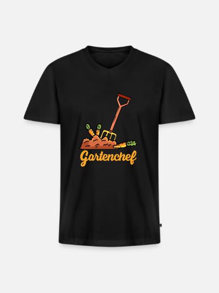 Garden Chef Gardening - Men's Premium Organic T-shirt with V-neck - black