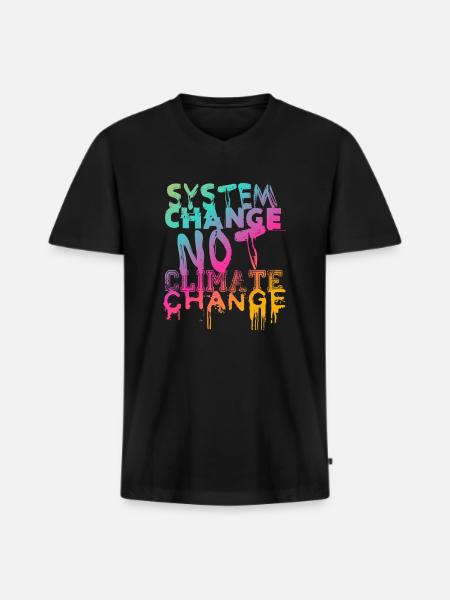 System Change - not Climate Change - Men's Premium Organic T-shirt with V-neck - black