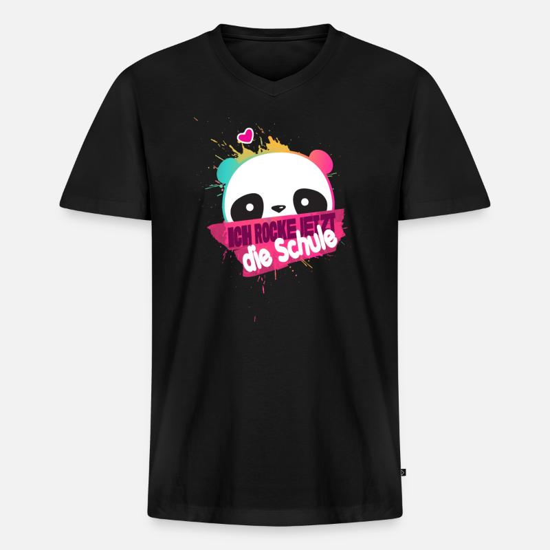 Endlich Schulkind, Einschulung - Männer Premium Bio T-Shirt mit V-Ausschnitt - Schwarz
