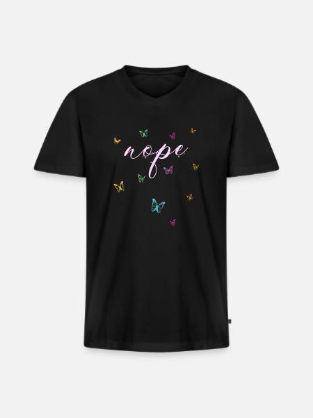 Nope - Dites simplement non! - T-shirt encolure en V Premium bio Homme - noir