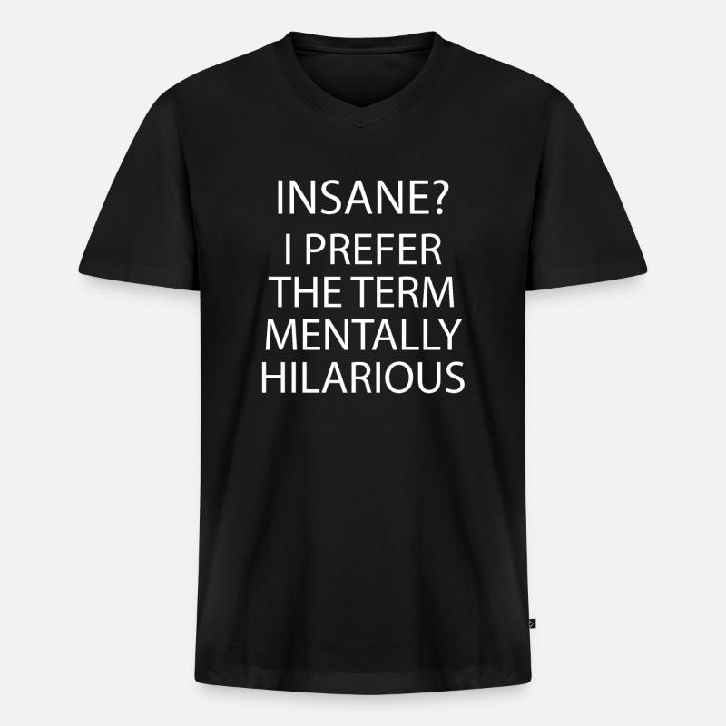 Geistig Urkomisch - Männer Premium Bio T-Shirt mit V-Ausschnitt - Schwarz