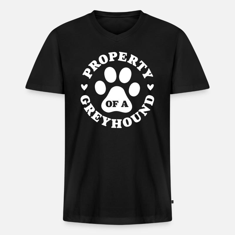 Eigentum eines Windhundes - Männer Premium Bio T-Shirt mit V-Ausschnitt - Schwarz