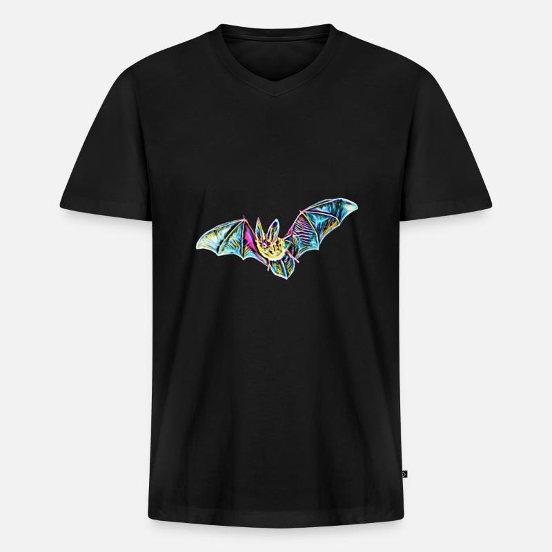 Fledermaus - Männer Premium Bio T-Shirt mit V-Ausschnitt - Schwarz