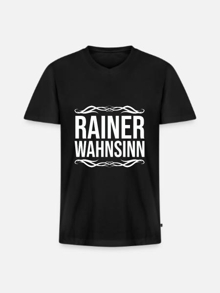 Rainer - Männer Premium Bio T-Shirt mit V-Ausschnitt - Schwarz