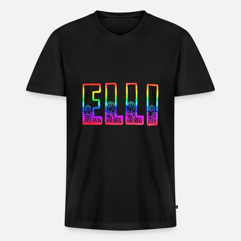 elli rs regenbogen - Männer Premium Bio T-Shirt mit V-Ausschnitt - Schwarz
