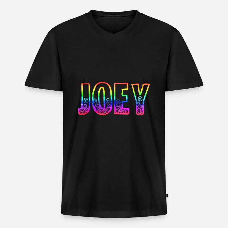 joey rs regenbogen - Männer Premium Bio T-Shirt mit V-Ausschnitt - Schwarz