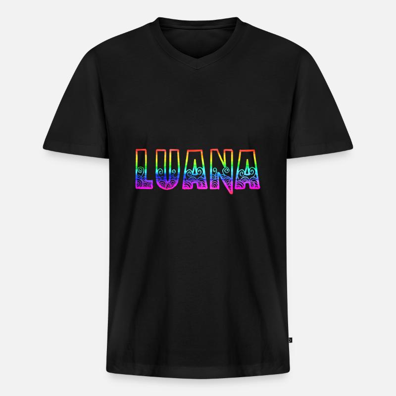 luana rs regenbogen - Männer Premium Bio T-Shirt mit V-Ausschnitt - Schwarz