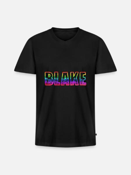 blake rs rainbow - Men's Premium Organic T-shirt with V-neck - black
