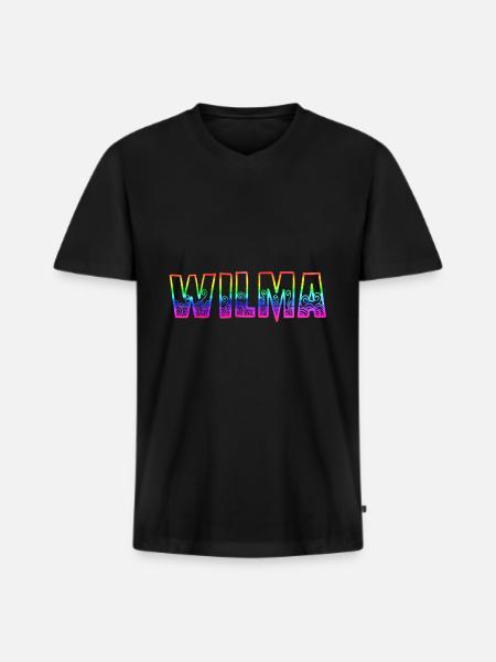 wilma rs rainbow - Men's Premium Organic T-shirt with V-neck - black