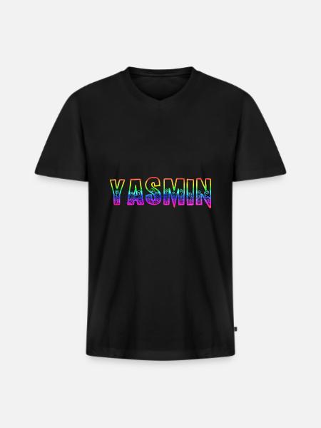 yasmin rs regenbogen - Männer Premium Bio T-Shirt mit V-Ausschnitt - Schwarz