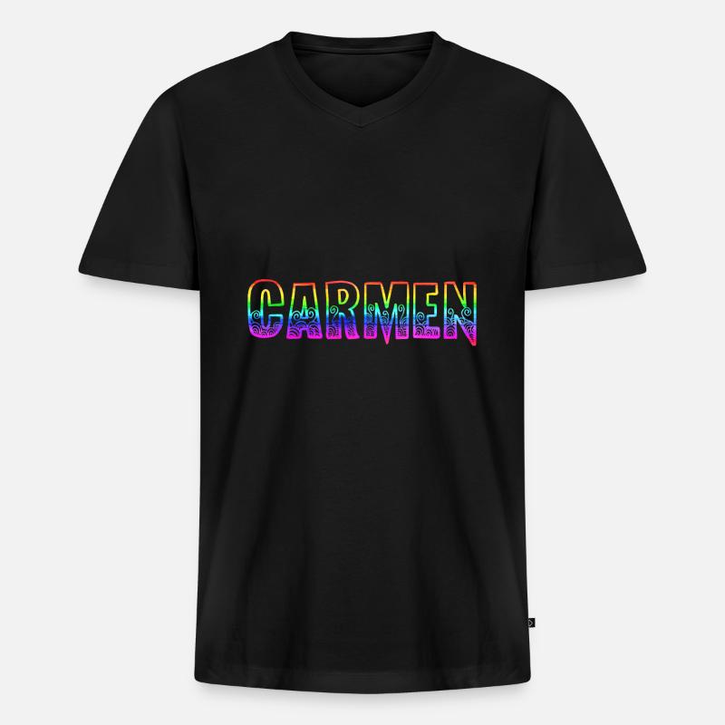 carmen rs regenbogen - Männer Premium Bio T-Shirt mit V-Ausschnitt - Schwarz