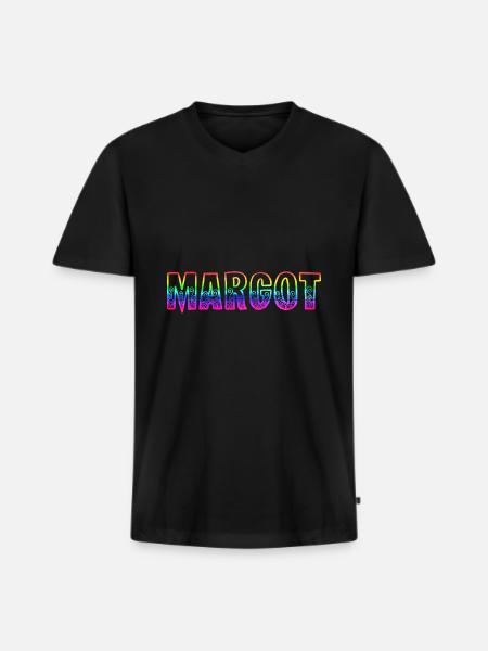margot rs rainbow - Men's Premium Organic T-shirt with V-neck - black
