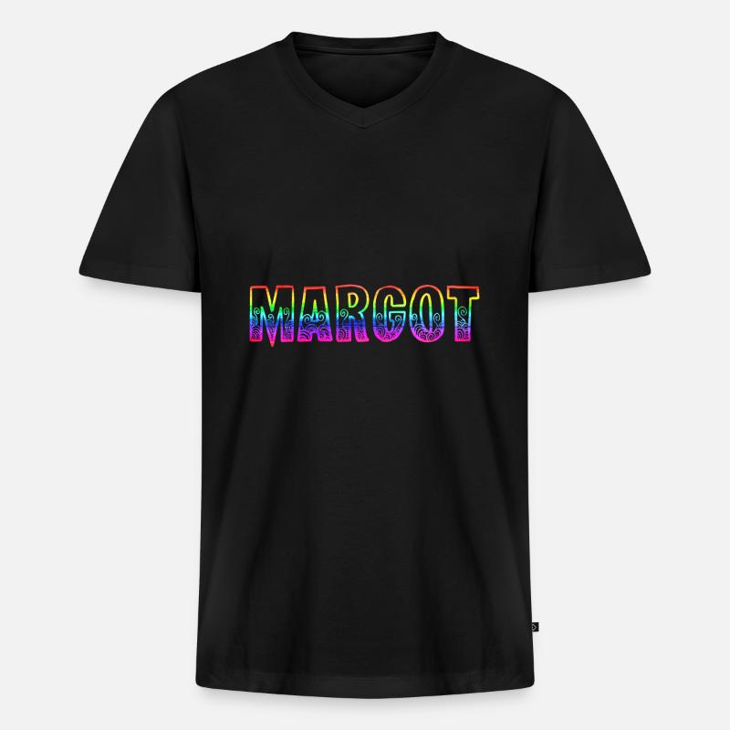 margot rs regenbogen - Männer Premium Bio T-Shirt mit V-Ausschnitt - Schwarz