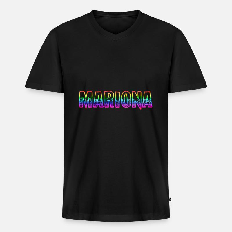 mariona rs regenbogen - Männer Premium Bio T-Shirt mit V-Ausschnitt - Schwarz