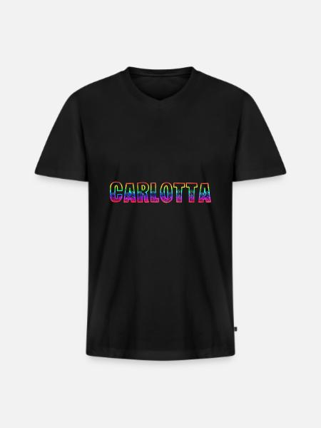 carlotta rs rainbow - Men's Premium Organic T-shirt with V-neck - black