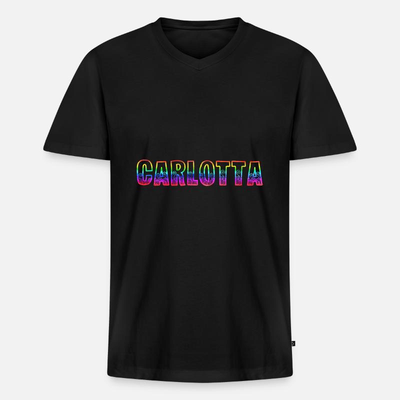 carlotta rs arc-en-ciel - T-shirt encolure en V Premium bio Homme - noir