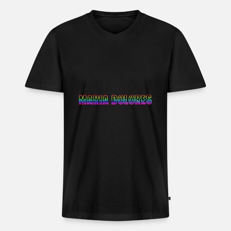 maria dolores rs regenbogen - Männer Premium Bio T-Shirt mit V-Ausschnitt - Schwarz