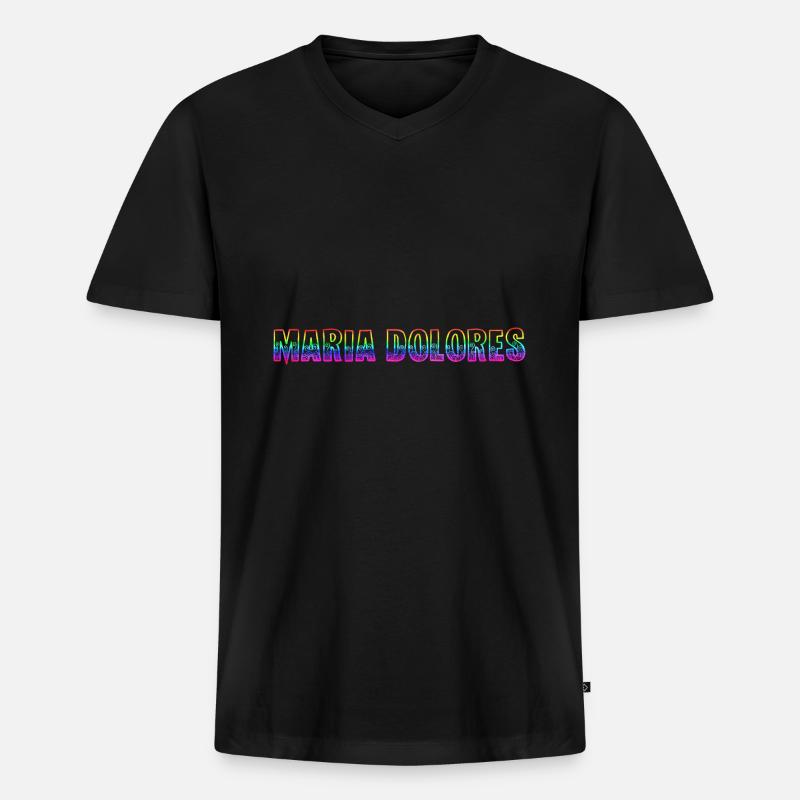 maria dolores rs regenbogen - Männer Premium Bio T-Shirt mit V-Ausschnitt - Schwarz