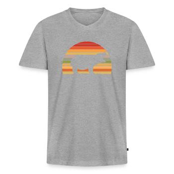 Hippocampe - T-shirt encolure en V Premium bio Homme - gris chiné - Devant
