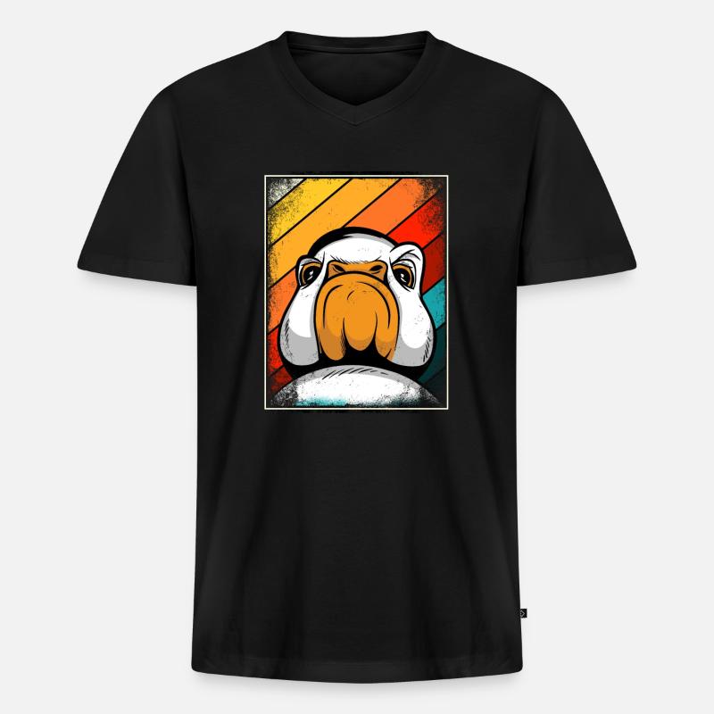 Gans - Männer Premium Bio T-Shirt mit V-Ausschnitt - Schwarz