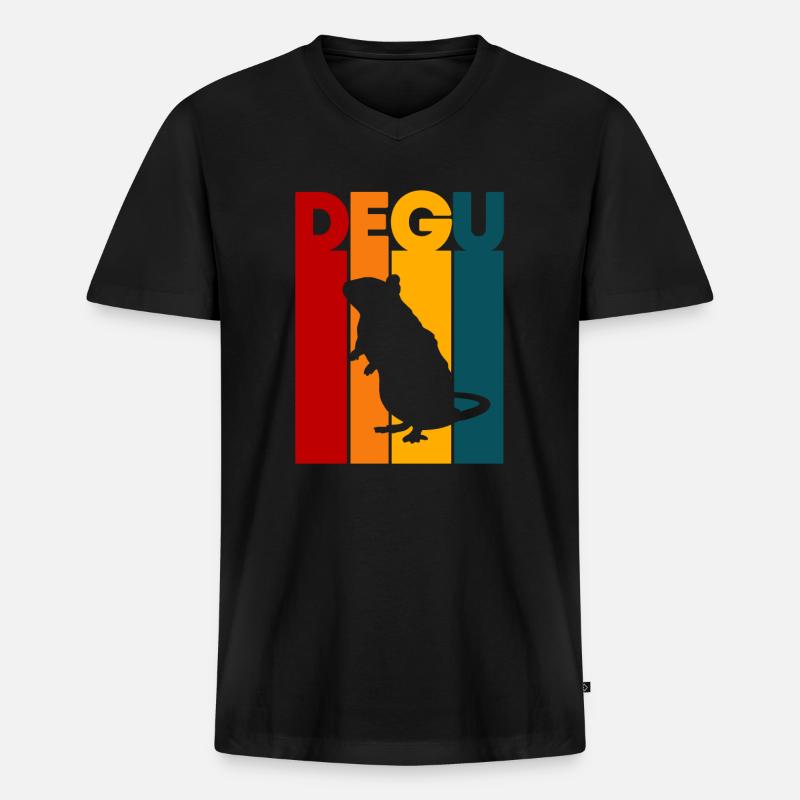 Degu Geschenk - Männer Premium Bio T-Shirt mit V-Ausschnitt - Schwarz