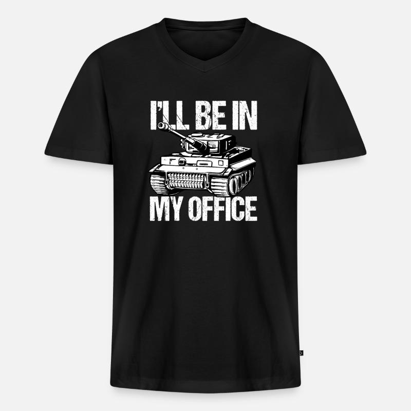 Panzer Armee Geschenk - Männer Premium Bio T-Shirt mit V-Ausschnitt - Schwarz