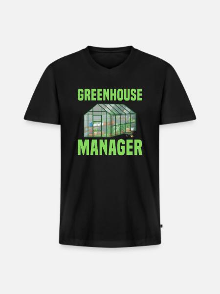 Greenhouse Manager - Men's Premium Organic T-shirt with V-neck - black