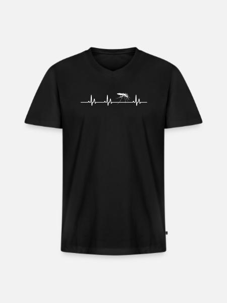 Mosquito heartbeat - Men's Premium Organic T-shirt with V-neck - black