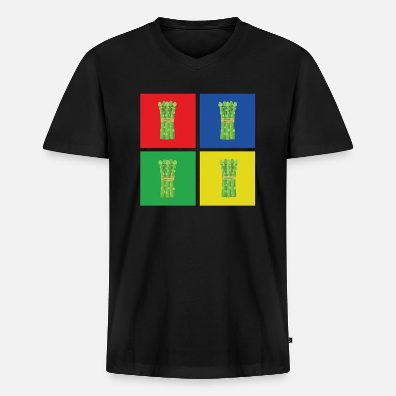 Spargel Geschenk - Männer Premium Bio T-Shirt mit V-Ausschnitt - Schwarz