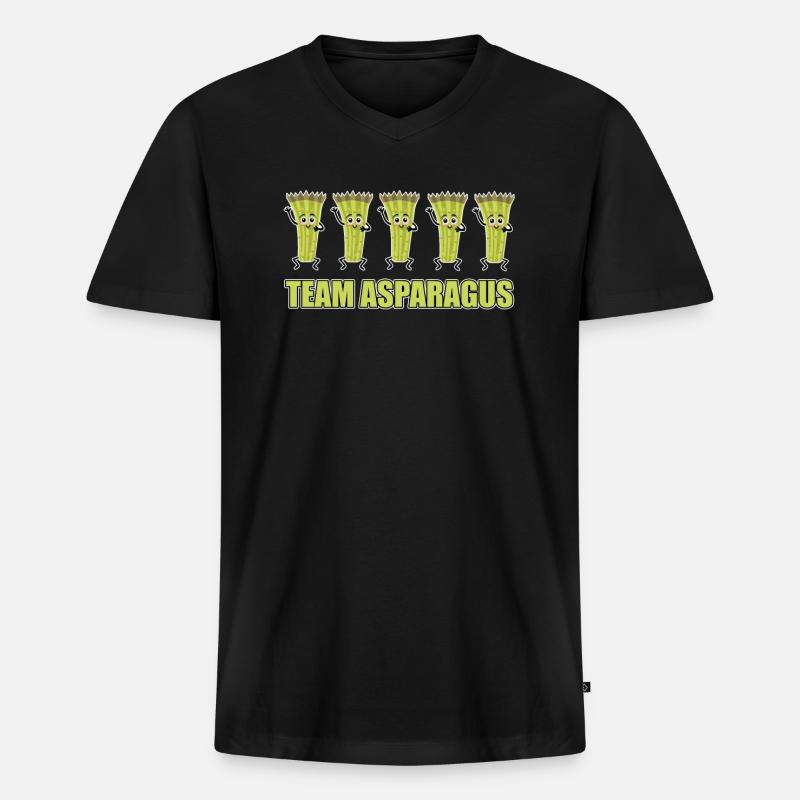 Team Spargel - Männer Premium Bio T-Shirt mit V-Ausschnitt - Schwarz