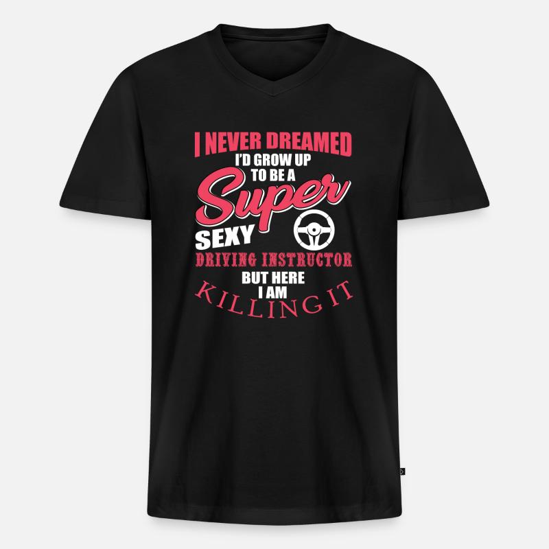 Fahrlehrer - Männer Premium Bio T-Shirt mit V-Ausschnitt - Schwarz