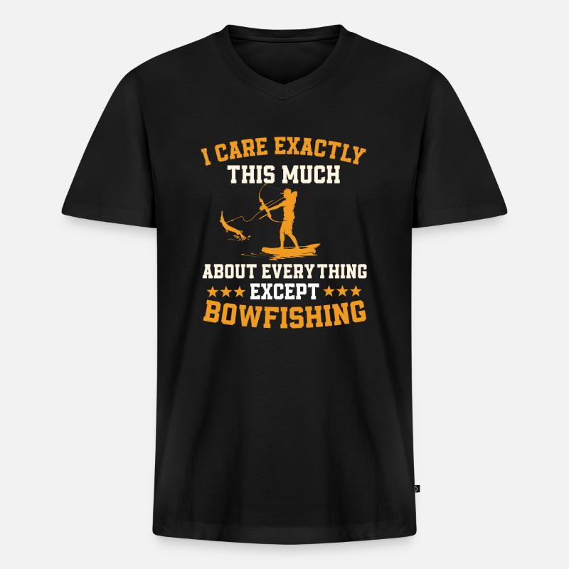 Bogenfischen Spruch - Männer Premium Bio T-Shirt mit V-Ausschnitt - Schwarz