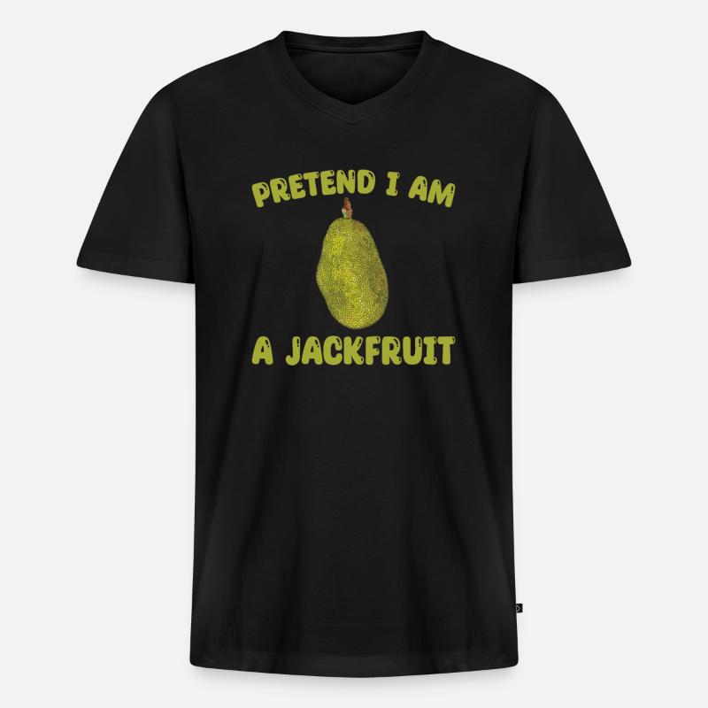 Jackfrucht - Männer Premium Bio T-Shirt mit V-Ausschnitt - Schwarz